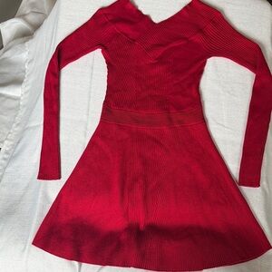 Candie's Vibrant Red Long Sleeve Knit Dress
